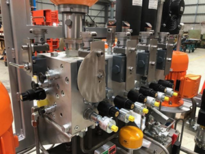 Complex Hydraulic Manifold with Electronic Sensors 